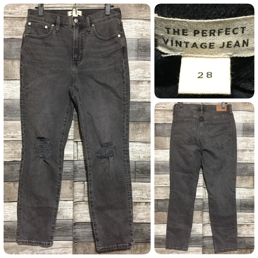 Madewell The Perfect Vintage Jeans Women’s 28 Gray Distressed Denim (Inseam 27)